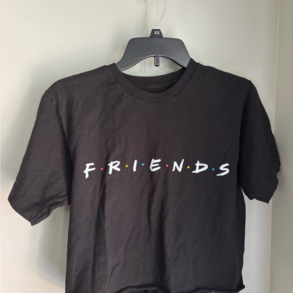 FRIENDS Black Short Sleeve Tee Iconic Logo Crop